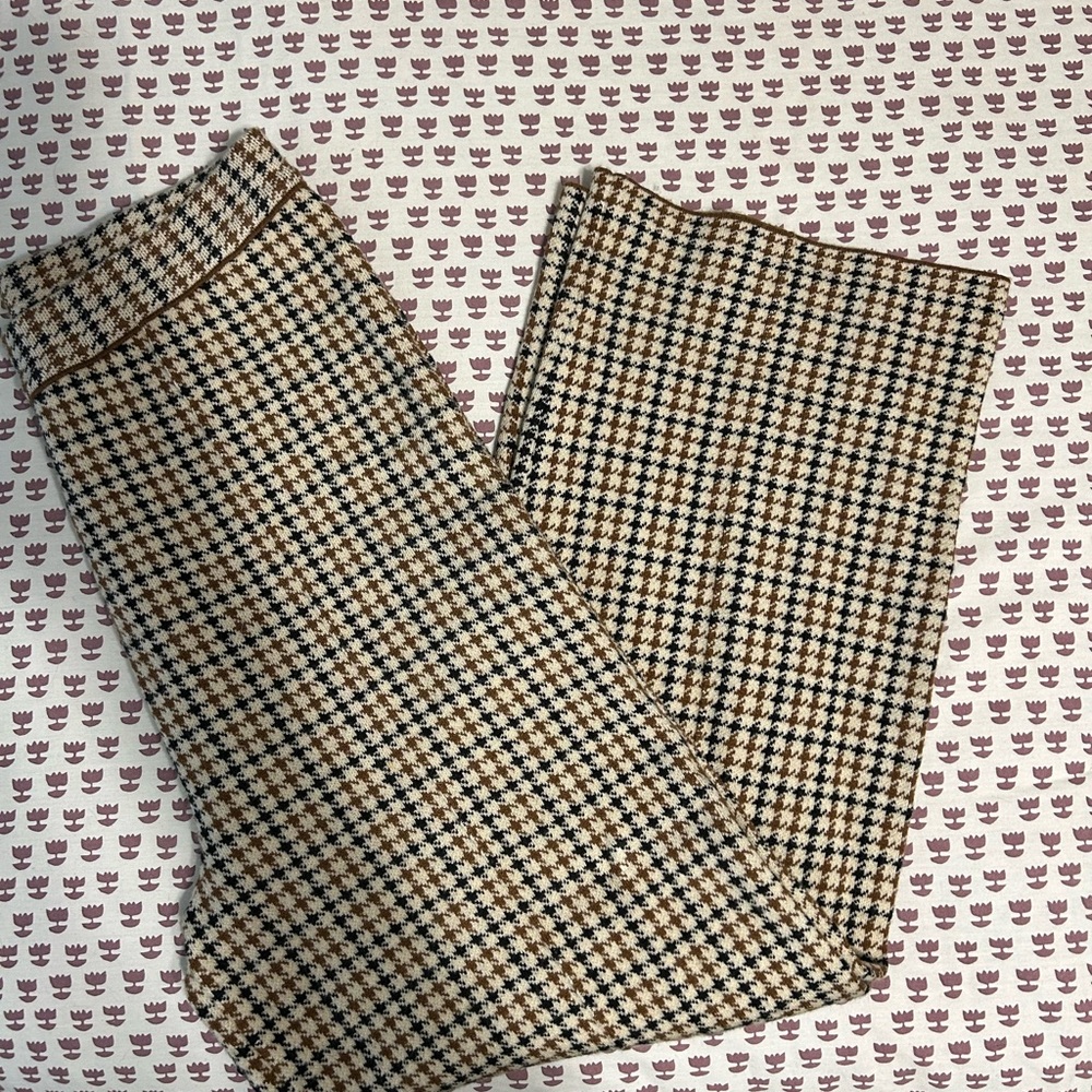Zara Brown Houndstooth Stretchy Pant